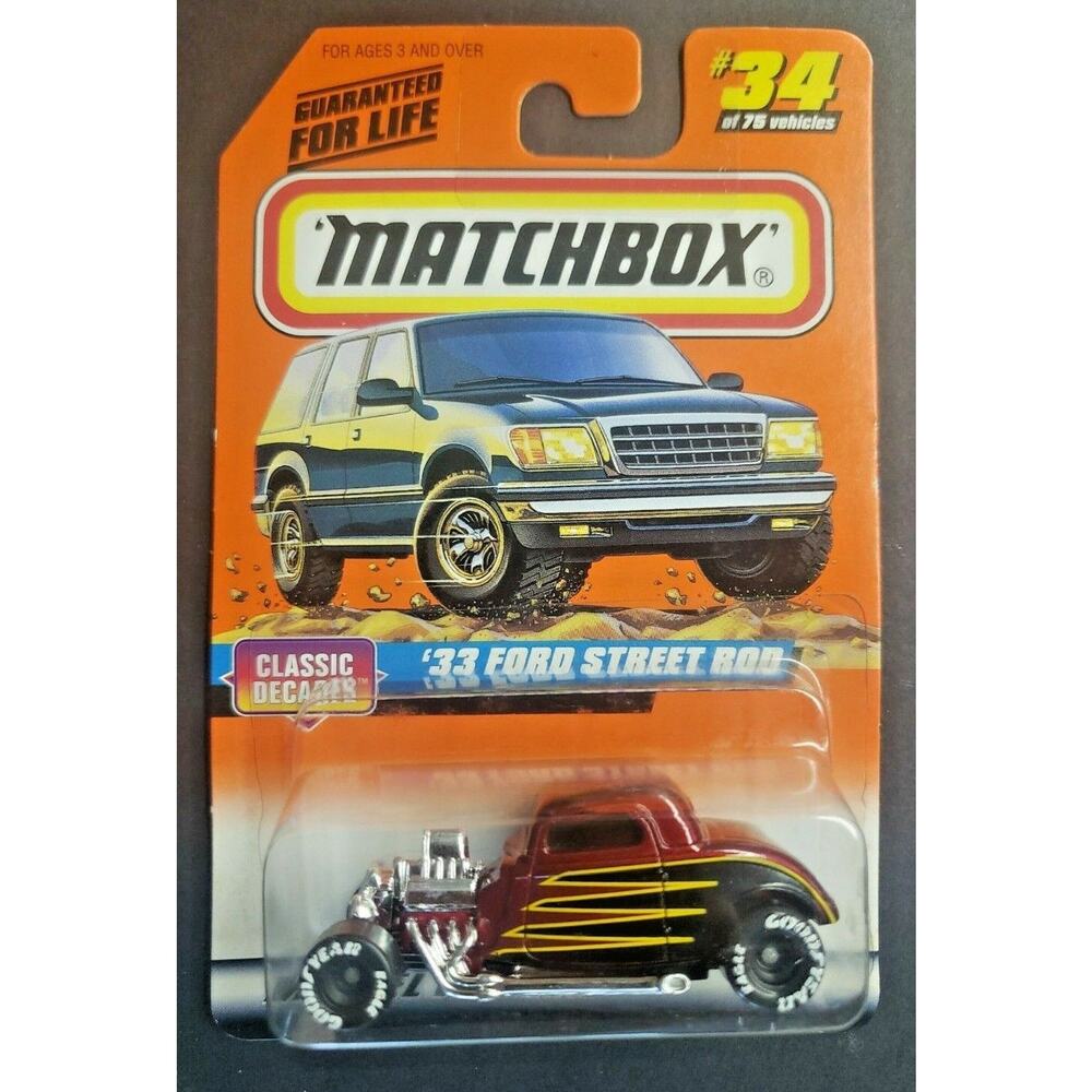 1997 Matchbox 1933 Ford Street Rod #34 of 75 Maroon Classic Decades NIB HW4‎